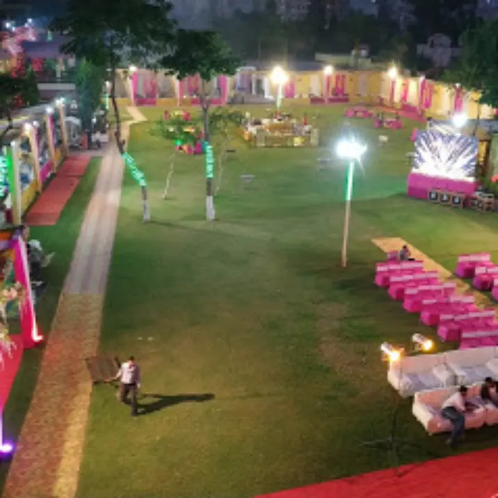 Seating and lights ready for an evening function
